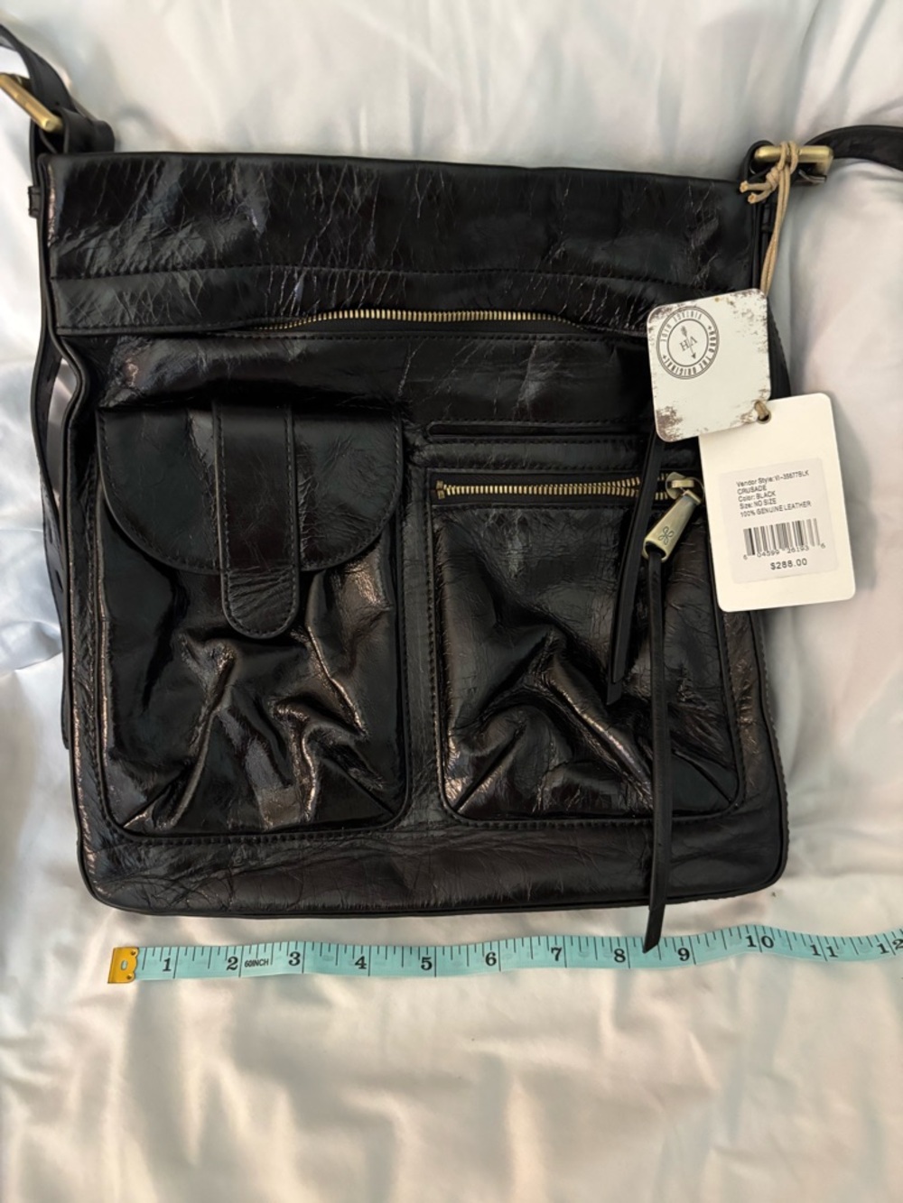 HOBO Black Leather Crossbody Bag with Front Pockets - Picture 3 of 5